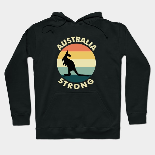 Australia Strong Kangaroo Retro Graphic Hoodie by A Comic Wizard